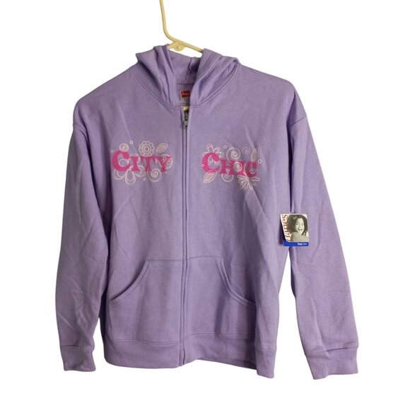 Hanes Size S 6 6X Small Girls City Chic Lavender Purple Hoodie Sweatshirt NEW - Picture 1 of 7
